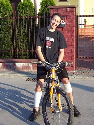 Micha na rowerku