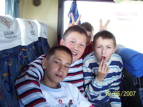 W autobusie z kumplami :)