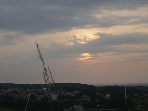 Widok o zachodzie slonca