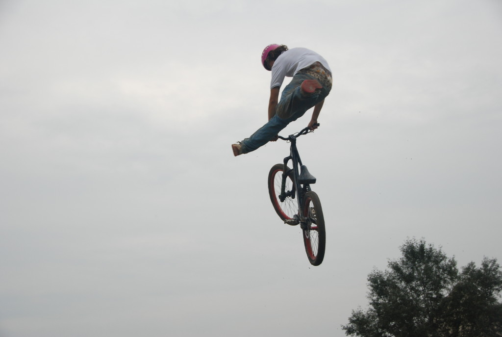 high in air