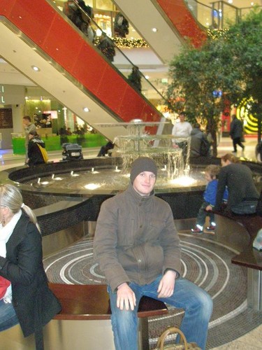 Taking a seat in the Krakw mall