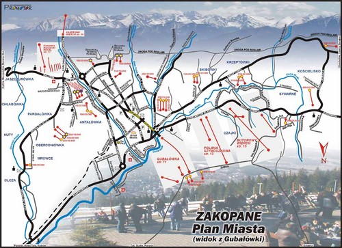Plan miasta Zakopane