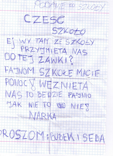 Podanie do szkoly!!