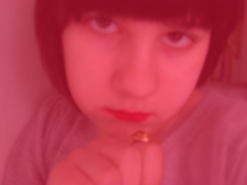Lady with unkind look.