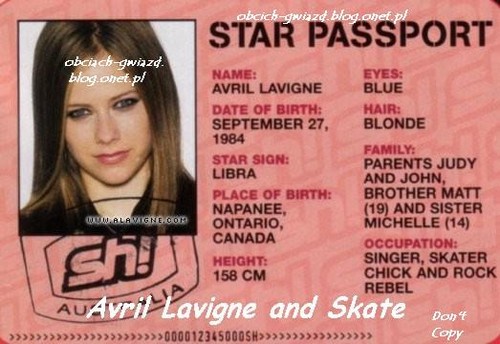 Paszport Avril Lavigne