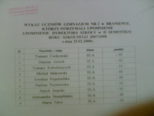 Upomnienie ;]