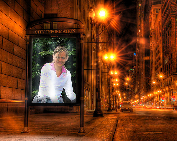 At Night on the Bus Stop:D