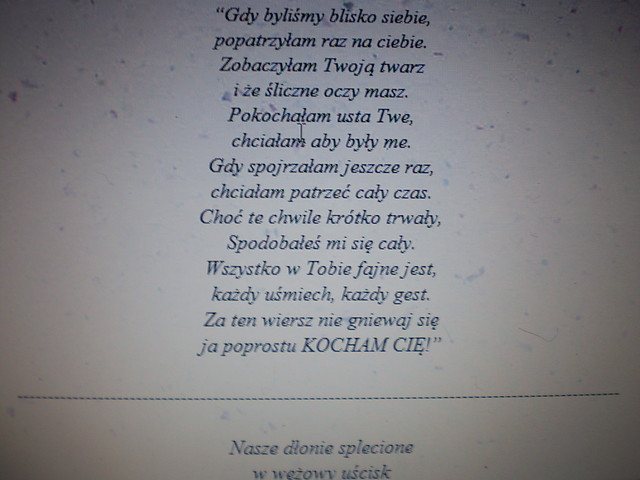 Wierszyk dla mojego Soneczka :)
