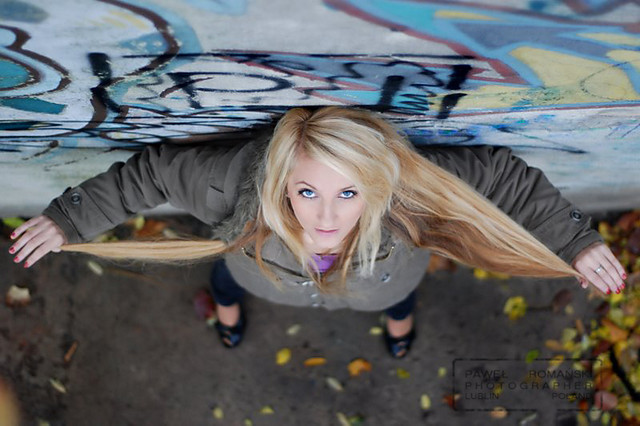 Blue eyes.