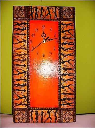 ZEGAR decoupage ~AFRYKA ~