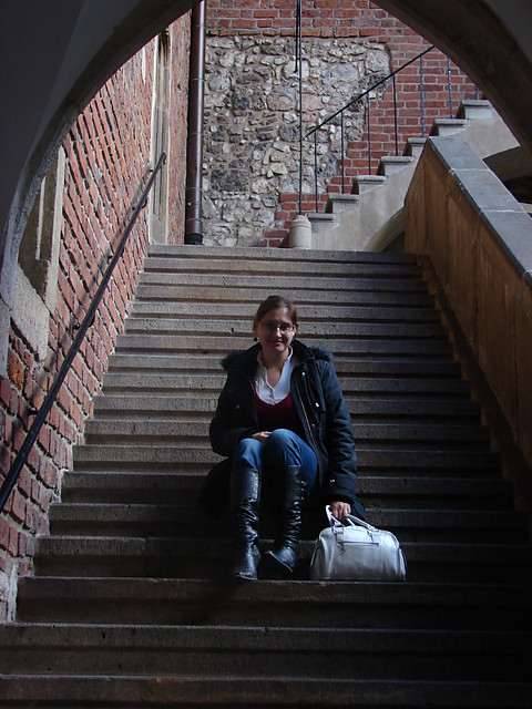 Na schodach Collegium Maius 
