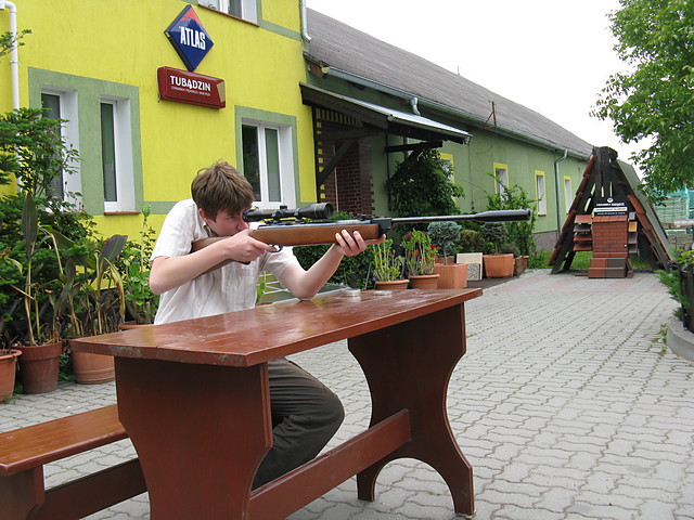 The gun...