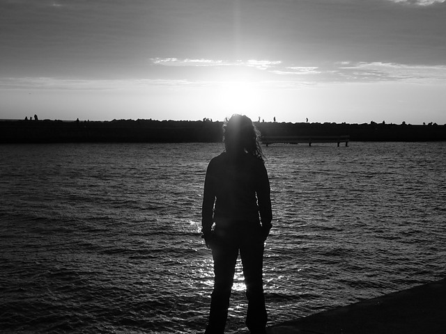 Sunset in the Ustka port 