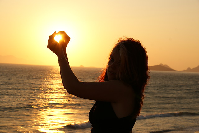 the sunset.