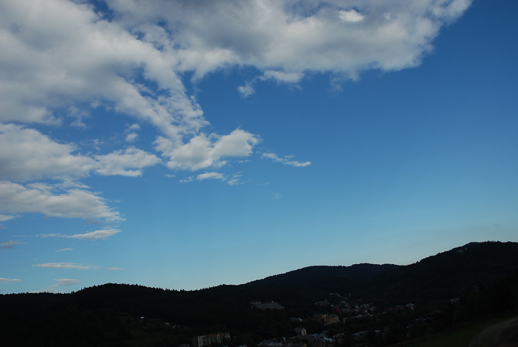 blue sky.