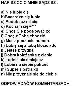 co sdzisz o mnie?