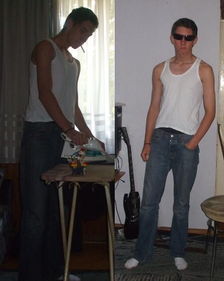Mczyzna prasujcy.