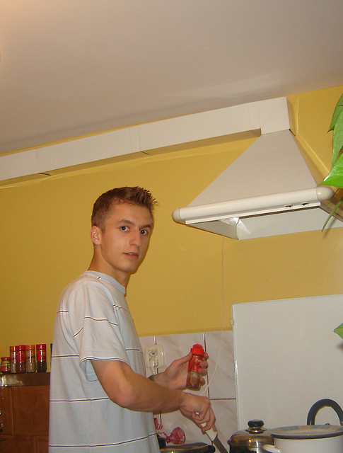 In the kitchen...