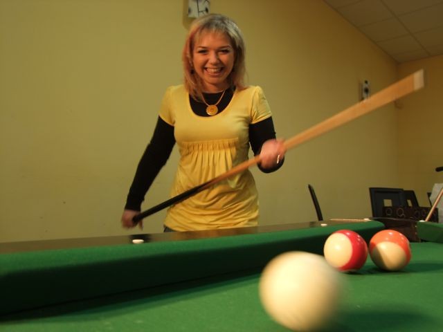 playing pool
