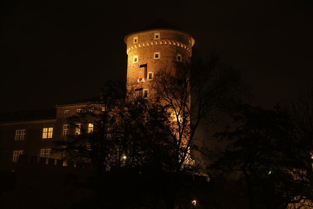 Krakow w nocy.