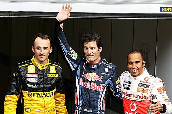 Webber z PP. Kubica trzeci.