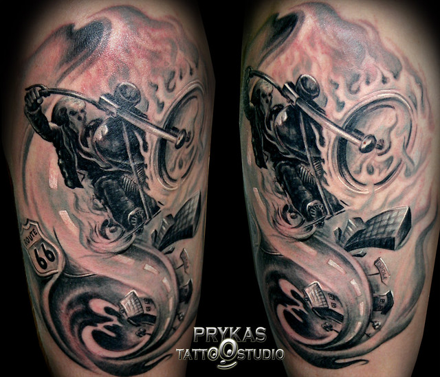 motocyklista wzory motorw tatua
