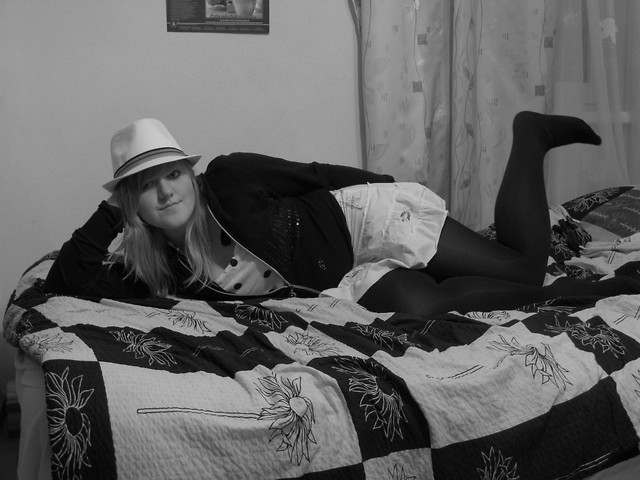 black and white