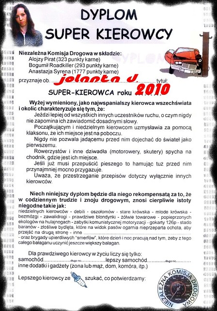 Dyplom kierowcy ;)