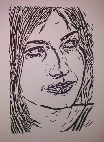 Portret kobiety, tusz - pirko