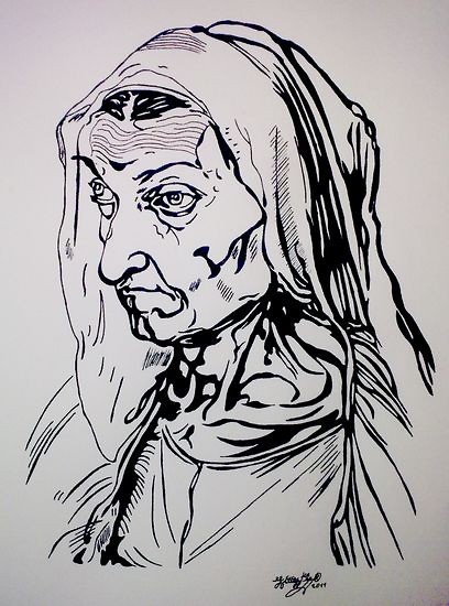 Portret matki wg. Durera - tusz