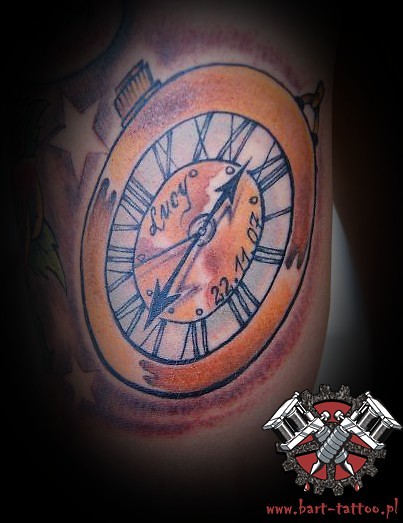 clock tattoo tatua zegar bart