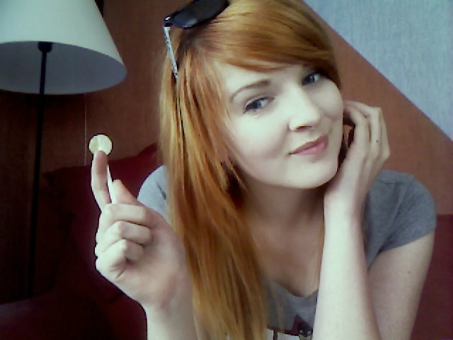 Strawberry lollipop.