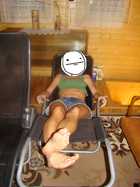 Poker face.