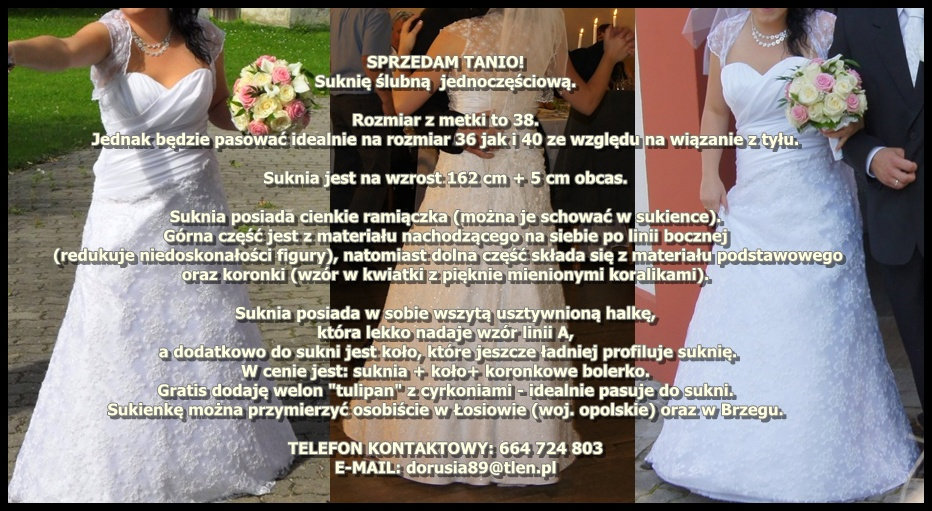 Sprzedam sukni lubn tanio