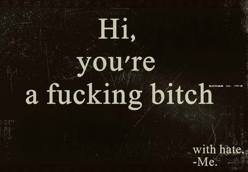 hi, you're a fucking bitch !