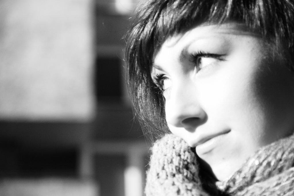 Portret dziewczyna kobieta B&