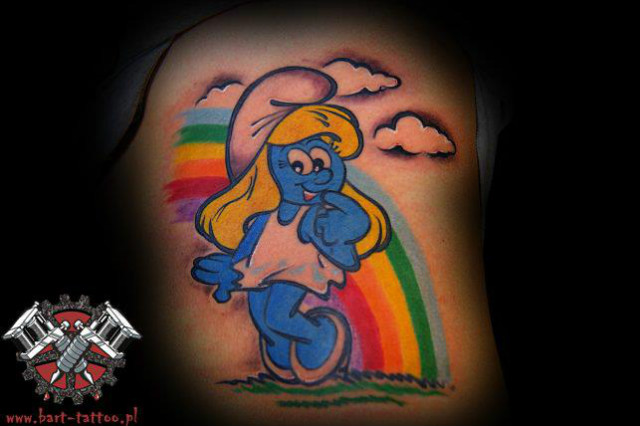 smurfs tattoo b-art tattoo pock