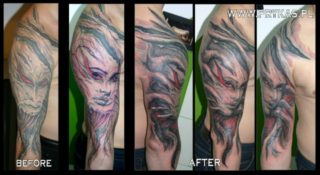 zakrywanie starego tatuau