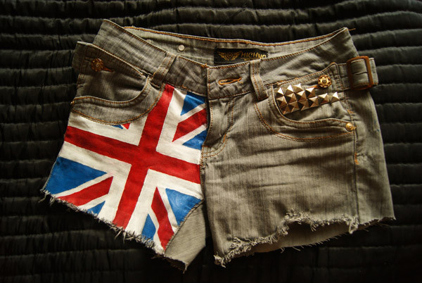 szorty flaga UK szare