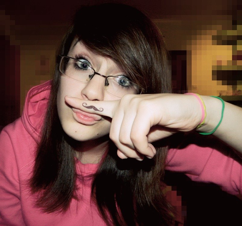 mustache.; D