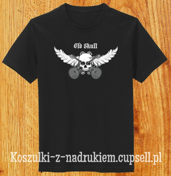 Koszulka czaszka z gitarami