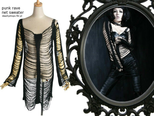 punk rave net sweater