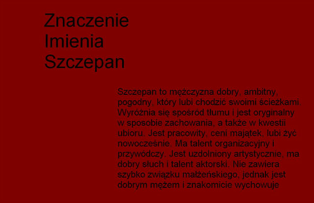 Znaczenie Imienia Szczepan