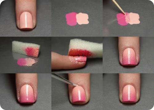 OO9. Ombre nails.