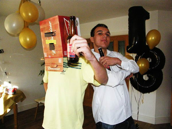 With A Box Man