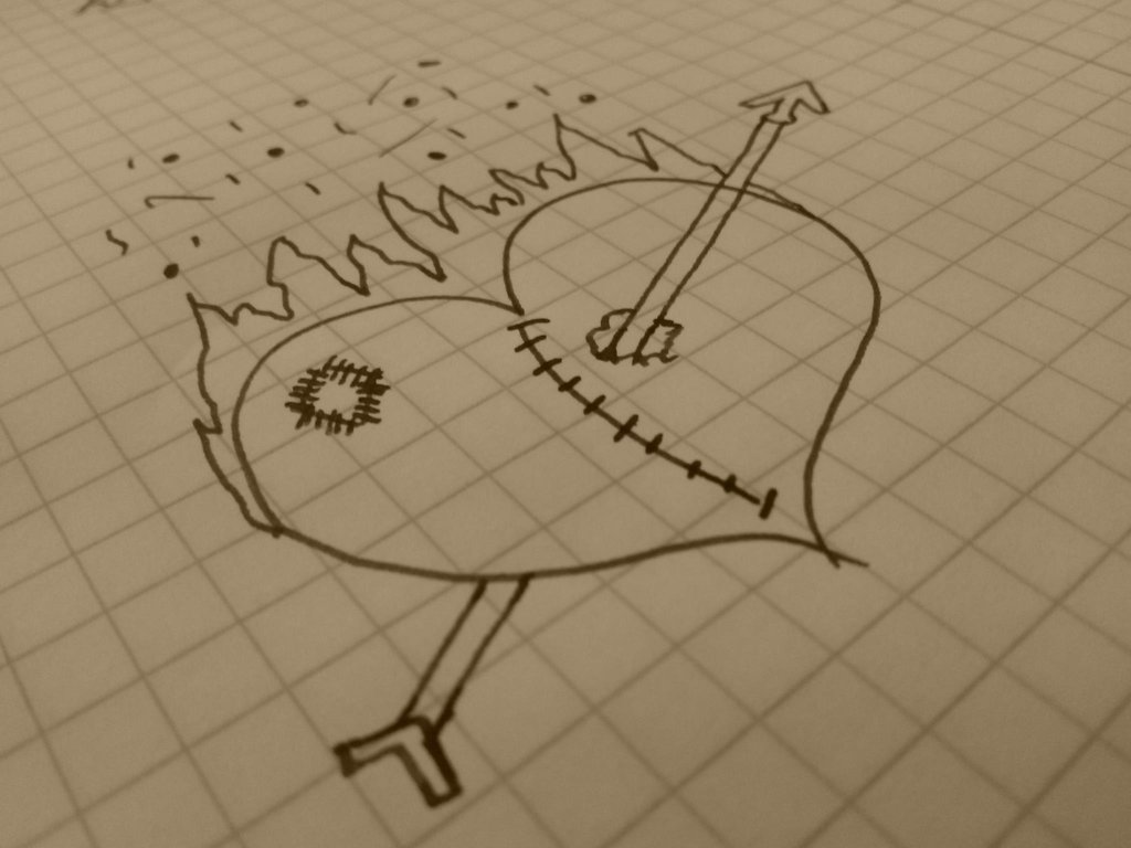 damaged, burning heart ..: D