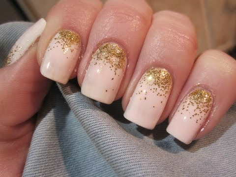 Gold ombre glitter