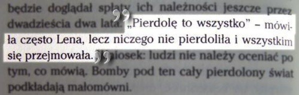 niczego nie pierdolia