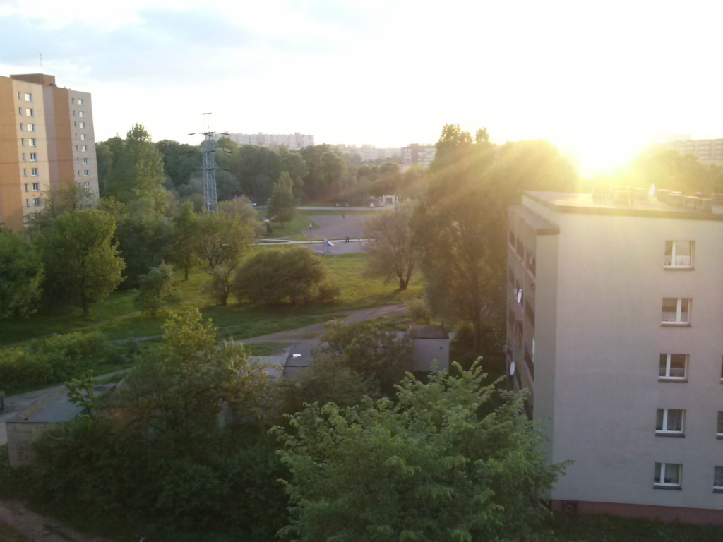 Pikny krajobraz, widok z okna
