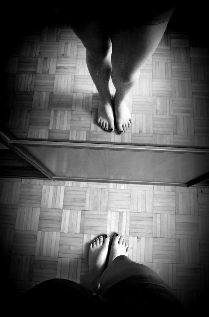 awkward Girl in World on Mirror.